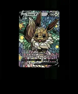 Fan-Art READ DESCRIPTION BELOW HOLO EEVEE Card Stained Glass Pokemon Card p1 - Image 1