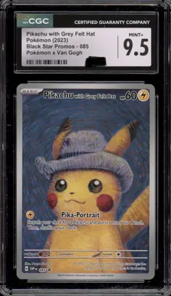 CGC 9.5 Pokemon Van Gogh Pikachu with Grey Felt Hat SVP 085 Promo MINT + - Image 1