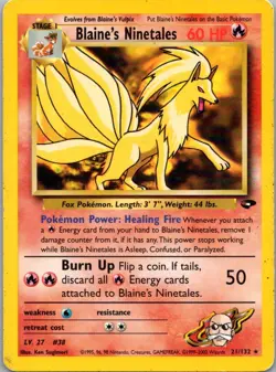 Pokemon TCG Blaine's Ninetales 21/132 Gym Challenge MP - Image 1