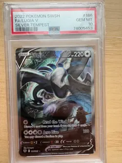 PSA 10 - PERFECT! Pokemon 2022 Lugia V 186/195 Alt Art Silver Tempest GEM MINT - Image 1