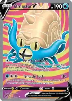 Omastar V (Full Art) - 174/195 - Ultra Rare LP, English Pokemon Silver Tempest - Image 1