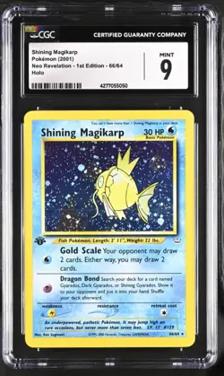 CGC 9 Shining Magikarp Double Holo Error Pokemon Neo Revelation 1st Edition Mint - Image 1