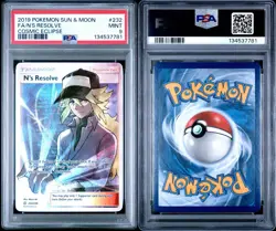 2019 POKEMON SUN & MOON COSMIC ECLIPSE #232 FULL ART/N'S RESOLVE PSA 9 - Image 3