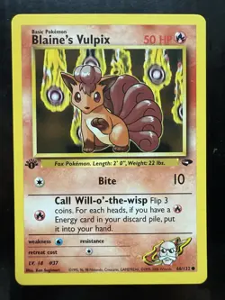 Pokemon Blaine's Vulpix 66/132 Gym Challenge-1st Edition Regular (NM) - Image 1