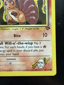 Pokemon Blaine's Vulpix 66/132 Gym Challenge-1st Edition Regular (NM) - Image 5
