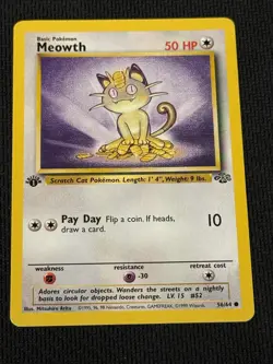Meowth 56/64 Pokemon 1st Edition Jungle - Image 1