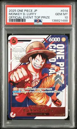 PSA 10 One Piece Card Luffy ST21-014 SR Flagship Battle Promo Card Japanese #104 - Image 1