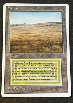 MtG Savannah Dual Land - Magic The Gathering - Revised French - lightly played - Image 1