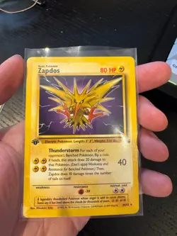 Zapdos 30/62 Rare 1st Edition Fossil Set Pokemon Card - Image 1