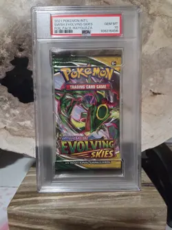 Pokemon PSA 10 GEM MINT Evolving Skies Booster Pack Rayquaza - Image 1