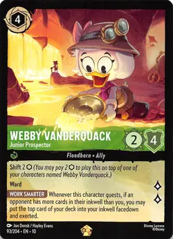 Webby Vanderquack Junior Prospector 93/204 Whispers in the Well Disney Lorcana - Image 1