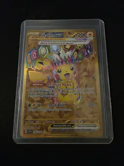 Pokemon TCG Gold Pikachu EX Card 247/191 Surging Sparks SSP En Mint Condition - Image 1