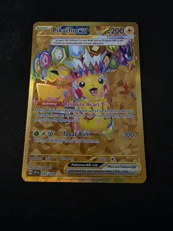 Pokemon TCG Gold Pikachu EX Card 247/191 Surging Sparks SSP En Mint Condition - Image 2