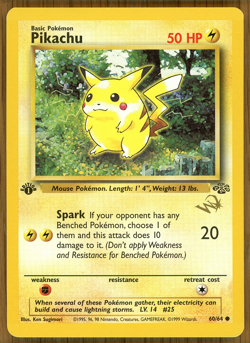 Pikachu - 60/64 ~ Jungle ~ 1st Edition ~ W Stamped WOTC Promo ~ Near Mint! - Image 1