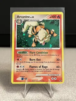 Arcanine 1/111 Holo Platinum Rising Rivals Rare Pokemon TCG NM condition - Image 1