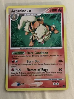 Arcanine Platinum Rising Rivals Pokemon TCG Card 1/111 Holo Rare - Image 2