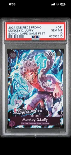 PSA 10 - Monkey D. Luffy P-041 - Bandai Card Game Fest - One Piece English - Image 1