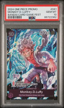 2024 One Piece Promo Monkey D. Luffy 041 Bandai Card Game Fest PSA 10 ENGLISH - Image 1