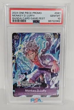 2024 One Piece Promo Monkey D. Luffy 041 Bandai Card Game Fest PSA 10 ENGLISH - Image 3