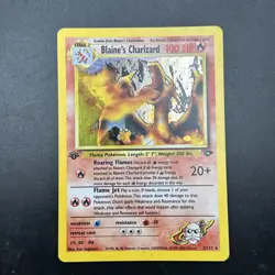 Blaine's Charizard 2/132 Gym Challenge Holo First Edition Pokemon Card - Image 1
