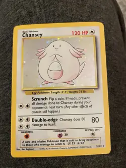 Pokemon Chansey Holo Rare TCG Card Base Set Unlimited 3/102 - Image 3