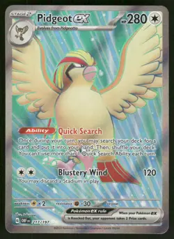 Pokemon Cards Pidgeot ex 217/197 Obsidian Flames Ultra Rare NM *2 - Image 1