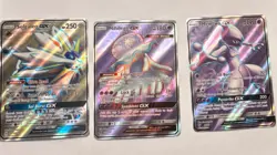 Pokemon GX Holo Card Lot Solgaleo GX, Nihilego GX, Mewtwo GX - Image 1