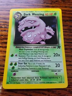 LP! Dark Weezing Rocket Set Holo Rare Pokemon Card 14/82 WOTC - Image 1