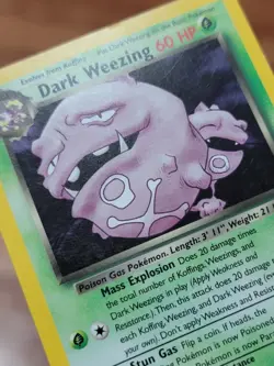 LP! Dark Weezing Rocket Set Holo Rare Pokemon Card 14/82 WOTC - Image 2