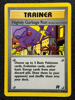 Nightly Garbage Run 77/82 Base Set Team Rocket Uncommon TRAINER Card 2000 NM - Image 1
