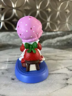 Hand Painted Strawberry Shortcake Girl Altered Precious Moment, One Of A Kind - Image 4