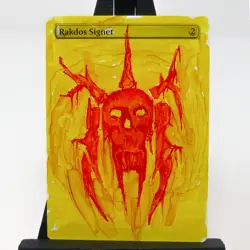 Rokdos SIGNET MTG *Altered Hand painted* Commader, Alter one of a kind SKULL - Image 1