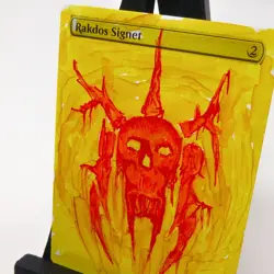 Rokdos SIGNET MTG *Altered Hand painted* Commader, Alter one of a kind SKULL - Image 3