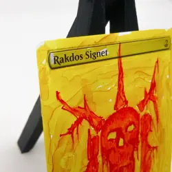 Rokdos SIGNET MTG *Altered Hand painted* Commader, Alter one of a kind SKULL - Image 4