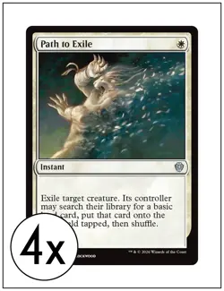4x Path to Exile, Lorwyn Eclipsed Commander, Magic, MTG NM - Image 1
