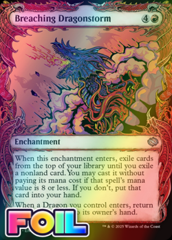 x1 Breaching Dragonstorm TDM Tarkir Dragonstorm MTG 299 Foil Showcase 1x - Image 1