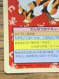Pokemon Carddass Card Topsun No. 59 Arcanine Pocket Monsters Green Back - Image 5