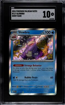2024 Pokemon Paldean Fates Slowbro Shiny Rare #117/091 GEM MINT 10 SGC Pop 2 - Image 1