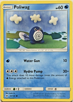 Poliwag Sun and Moon Base Set 30/149 Regular Common 2017 Pokemon TCG Near Mint - Image 1