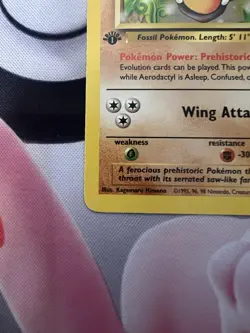 Pokemon TCG Aerodactyl Fossil 1st Edition Non-Holo Rare Card 16/62 LP Vintage - Image 2