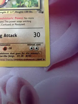 Pokemon TCG Aerodactyl Fossil 1st Edition Non-Holo Rare Card 16/62 LP Vintage - Image 3
