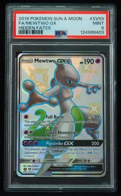Mewtwo GX SV59 PSA 9 Hidden Fates Pokemon Card, Multiple Available - Image 1