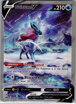 Suicune V GG38/GG70 Crown Zenith: Galarian Gallery - Pokemon Card - NM - Image 1