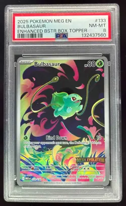 2025 Pokemon Mega Evolution - MEG EN Promos #133/132 Bulbasaur PSA 8 - Image 1