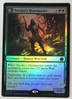 *foil TOVOLAR'S HUNTMASTER-PACKLEADER Innistrad Midnight Hunt MTG Magic NM - Image 1
