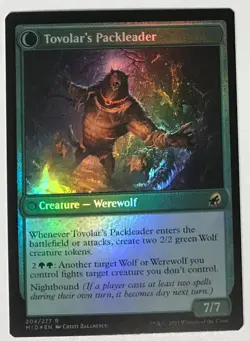 *foil TOVOLAR'S HUNTMASTER-PACKLEADER Innistrad Midnight Hunt MTG Magic NM - Image 2