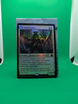 MTG Brutal Cathar/Moonrage Brute Innistrad: Midnight Hunt 007 Regular Rare Foil - Image 1