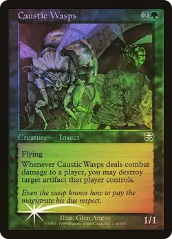 Mercadian Masques MTG FOIL Caustic Wasps Magic - Image 1