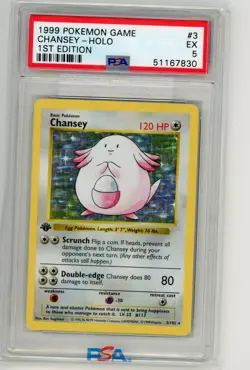 1999 POKEMON GAME #3 WOTC CHANSEY HOLO HOLOGRAM 1st EDITION FIRST PSA 5 RARE SP - Image 1