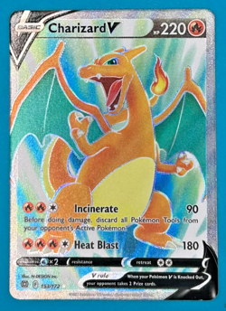 Pokemon TCG Charizard V Sword & Shield: Brilliant Stars 153/172 Holo Ultra Rare - Image 1